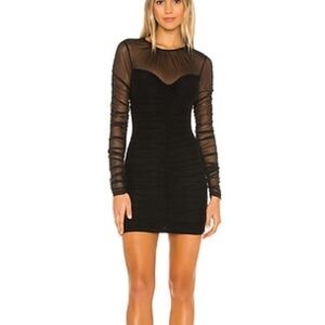 x revolve mr gibson mini dress in black Black Sparkly Ruffled Prom Dresses with Slit Off the Shoulder Evening –  Viniodress main image 1